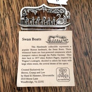 Boston Swan Boat pin, sterling